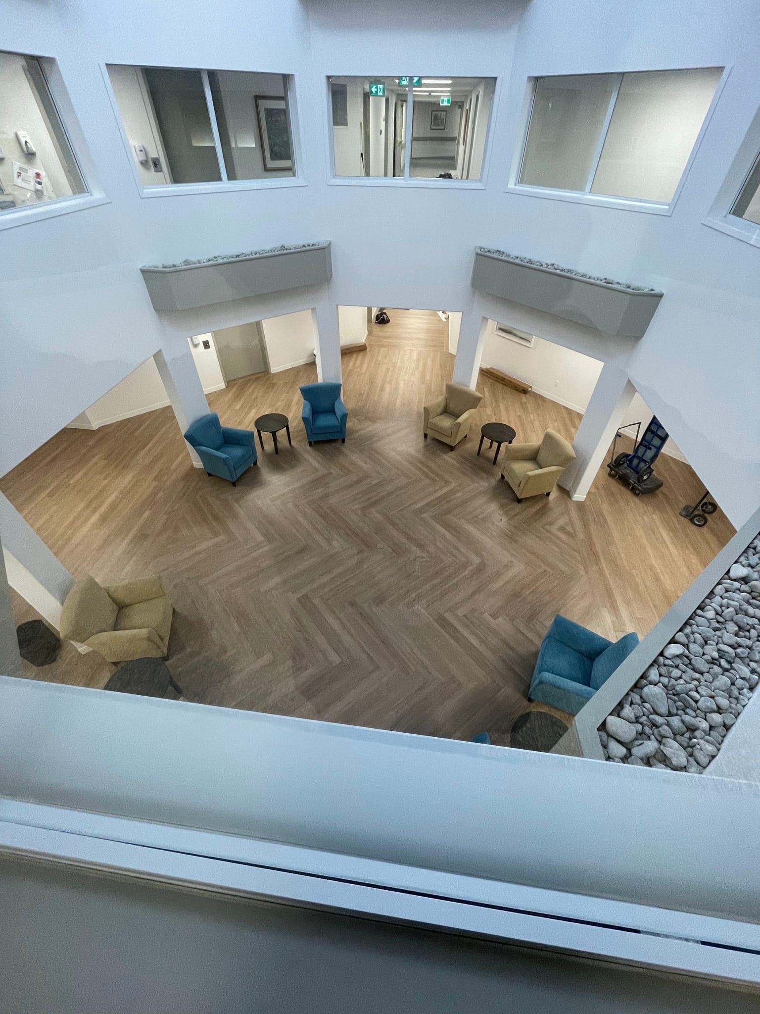 Commercial Atrium — Overhead View
